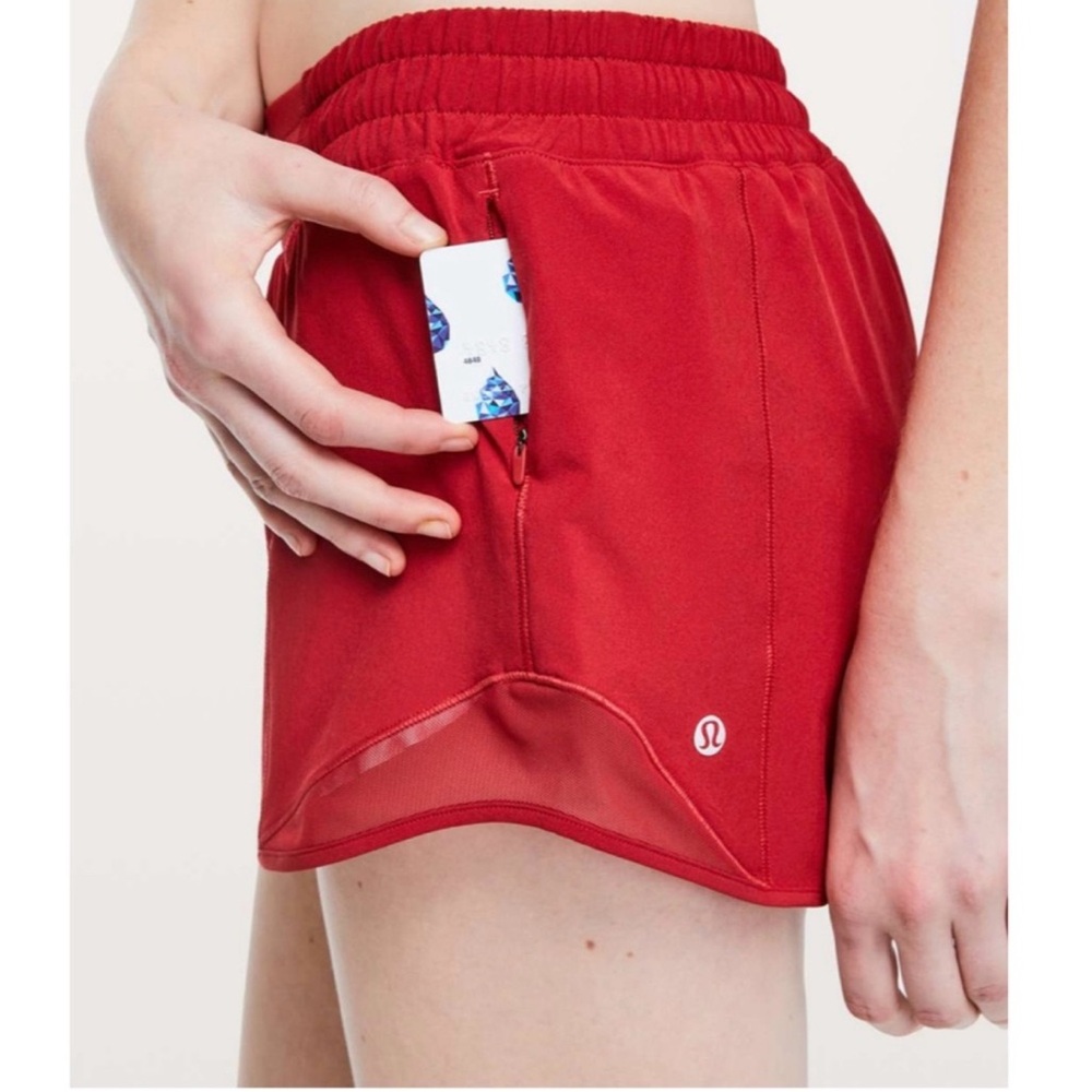 Lululemon Hotty Hot Short II Long 4" in Dark Red Size 4 Tall